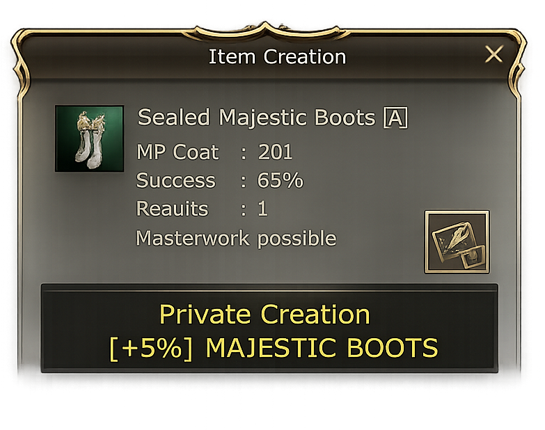 Item Creation preview